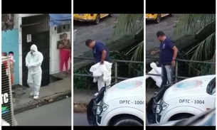 Funcionário do IML é flagrado descartando macacão em igarapé de Manaus