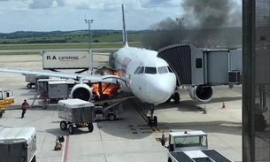 Esteira de bagagem da Latam pega fogo ao lado de aeronave no aeroporto de Confins