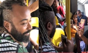 Ex-BBB Rodrigo tira fotos com fãs no transporte público ao voltar à rotina