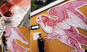 Homem pinta muro de escola com sangue humano 