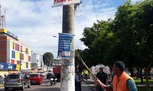 Operação Manaus Mais Limpa retira 172 propagandas irregulares na zona Centro-Oeste