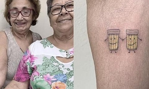 Idosas celebram 30 anos de amizade com tatuagem de copos de cerveja