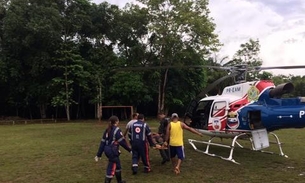 Jovem é resgatado em helicóptero após ser picado por cobra em comunidade no Amazonas