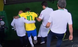 Neymar deixa campo chorando aos 17 minutos do 1º tempo em amistoso contra Qatar