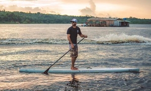 Amazonense treina no rio Negro para volta a ser campeão brasileiro de SUP 