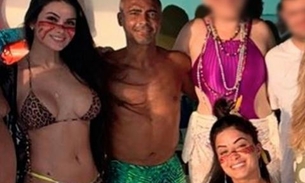 Em Manaus, Romário curte rio Negro com namorada novinha 