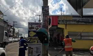 Fiscalização tira propagandas que poluem Manaus
