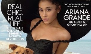 Ariana Grande posa com cão de estimação para Vogue e fãs se empolgam  