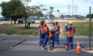 Obras em rotatória de Manaus são intensificadas