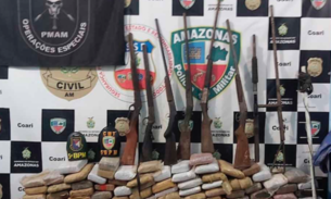 Drogas avaliadas em R$ 1,5 milhão, armas e lanchas são apreendidas no Amazonas