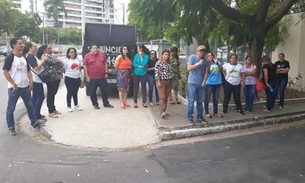 Em frente à Susam, servidores protestam e dizem que Governo mente sobre contas do estado