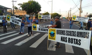 Após assaltos em série, motoristas de rota protestam por mais segurança em Manaus