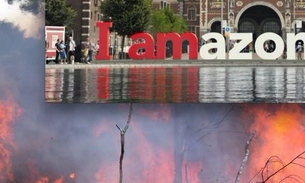 Letreiro de Amsterdã é trocado em protesto contra queimadas na Amazônia 