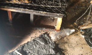 Aposentado é retirado às pressas de casa após vizinhos perceberem incêndio em Manaus