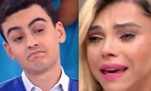 Léo Áquilla chora na TV e exige pedido de desculpas de Dudu Camargo