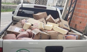 Operação apreende mais de meia tonelada de queijo e presunto vencidos em Manaus 