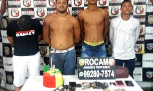 Com armas e bolo em forma de maconha, grupo é preso em aniversário de traficante em Manaus