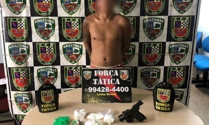 Homem fica nervoso com presença da polícia e é preso por tráfico em Manaus
