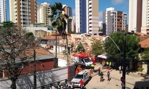 Bombeiros encontram corpo da 2º vítima de desabamento de prédio em Fortaleza
