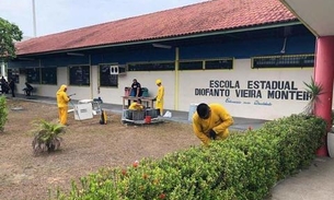 Detentos começam a realizar manutenção e limpeza em escola pública de Manaus