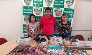 Trio é preso suspeito de furtar mais de R$ 4 mil em roupas de loja em Manaus
