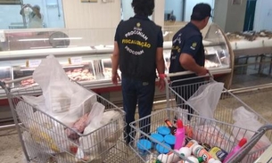 Procon apreende 128 quilos de produtos em supermercado de shopping de Manaus