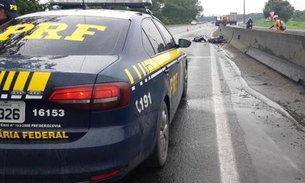 Homem morre e seu filho fica em estado grave após serem atropelados por caminhão