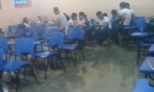 Aluna mostra sala de aula sendo alagada no Amazonas: ‘uma precariedade total’ 