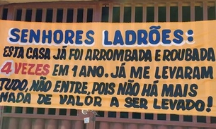 Vítima de assaltos deixa recado a ladrões no portão: 'Não entre'