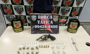 Após ameaçar vizinhos, 'segurança' de boca de fumo é preso armado em Manaus