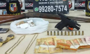 Suspeito é preso com armas, drogas e dinheiro em Manaus