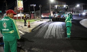 Em Manaus, recapeamento da Darcy Vargas terá continuidade na madrugada desta quinta