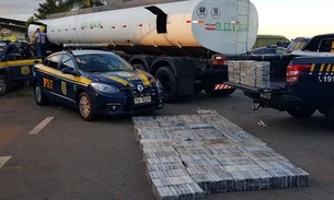 Polícia flagra caminhão-tanque carregado com 1 tonelada de cocaína