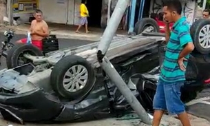 Universitário morre após carro capotar em grave acidente de trânsito em Manaus