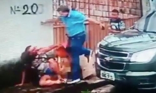 Pastor agride mulher a chutes e socos durante discussão em Manaus; veja vídeo