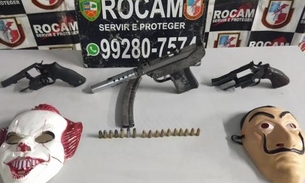 Dupla é presa e adolescente apreendido com submetralhadora e máscaras em Manaus 