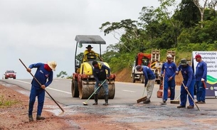 No Amazonas, Seinfra realiza recuperação de trechos da AM-070
