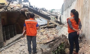Casas correm risco de desabar após incêndio em loja da Esplanada, em Manaus 