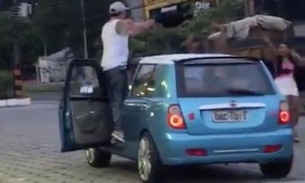 Descontrolado, suposto policial abre fogo contra grupo e deixa homem baleado em Manaus