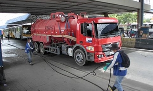 Em Manaus, terminais de ônibus e unidades de saúde passam por novas higienizações 