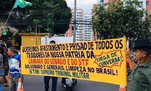 Manauaras pedem AI-5 e intervenção militar em manifestação a favor de Bolsonaro