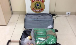 Jovem é preso com 16 kg de drogas dentro de mala no aeroporto de Manaus 
