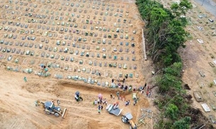Cemitério e covas destinadas a vítimas do coronavírus inundam após temporal em Manaus