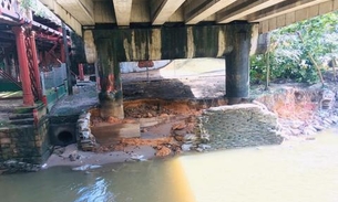 Ponte da Constantino Nery tem deslizamento de barranco e preocupa motoristas