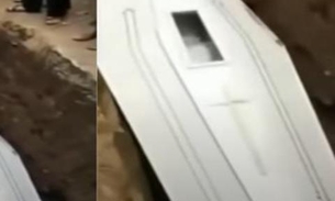 Internautas afirmam ver morto dar 'tchau' dentro de caixão durante enterro; veja vídeo