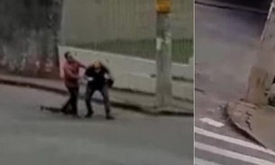 Empresário chuta câmera e agride repórter da Globo com tripé; vídeo