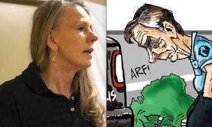Vanessa Grazziotin posta charge de Bolsonaro asfixiando Brasil comparando com caso George Floyd 