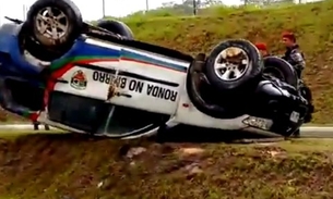 Vídeo mostra momento do resgate de PM em capotamento da Ronda no Bairro