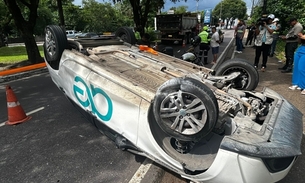 Veículo capotou -Foto: Jander Robson/Portal do Holanda