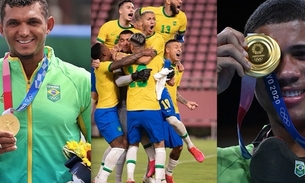 Isaquias, time do Brasil no futebol e Hebert Conceição garantiram ouro. Foto: Divulgação/ COB